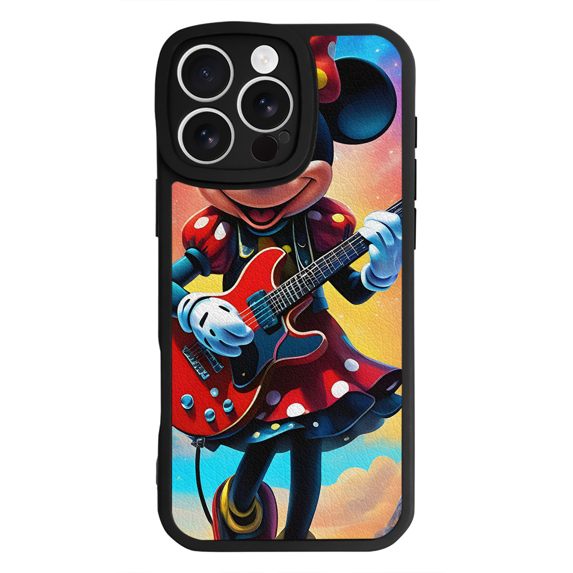 （画像用） ミッキーマウス Mickey Mouse 【iPhone 16シリーズ対応】シリコンスマホケース（レザー調） 材質：シリコン